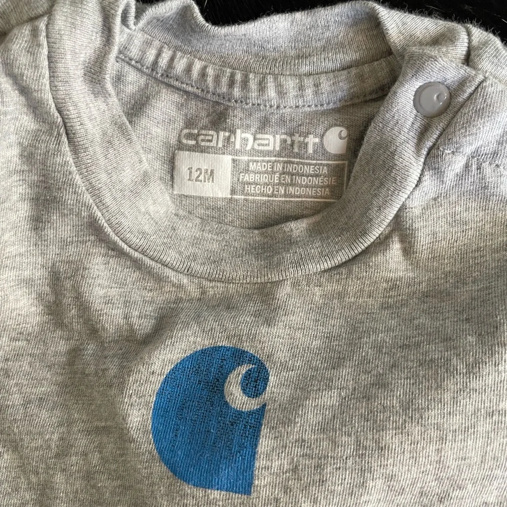 Infant Carhartt Size 12‎ Months Gray One Piece “tool Belt” Design EUC